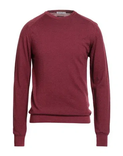 Avignon Man Sweater Burgundy Size L Merino Wool In Red