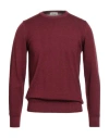 Avignon Man Sweater Burgundy Size M Merino Wool In Red