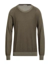 Avignon Man Sweater Military Green Size Xl Merino Wool In Green