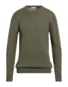 Avignon Man Sweater Military Green Size Xl Merino Wool In Green