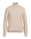 Avignon Man Turtleneck Beige Size Xl Wool, Viscose, Polyamide, Cashmere In Sand