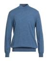 Avignon Man Turtleneck Blue Size Xxl Merino Wool, Acrylic