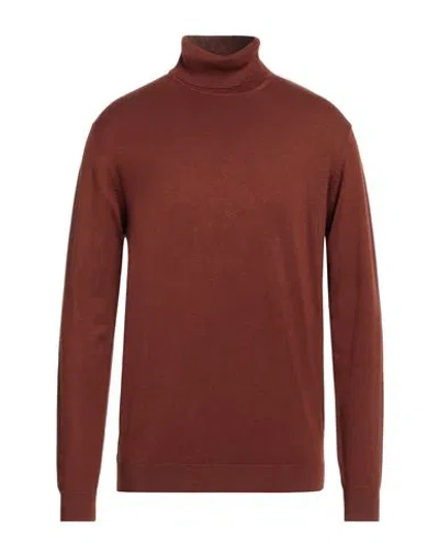 Avignon Man Turtleneck Brown Size Xl Viscose, Nylon