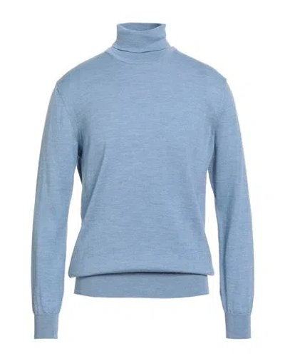 Avignon Man Turtleneck Light Blue Size L Merino Wool