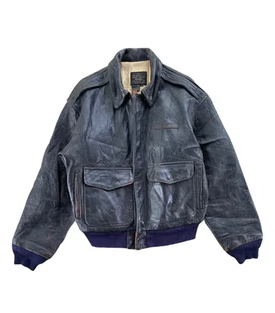 Pre-owned Avirex 1989  Type A2 Us Army Air Force Leather Jacket In Black
