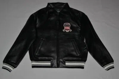 Pre-owned Avirex Authentic  Icon Leather A1 Bomber Jacket Mens Black Brand All Sizes In Xl