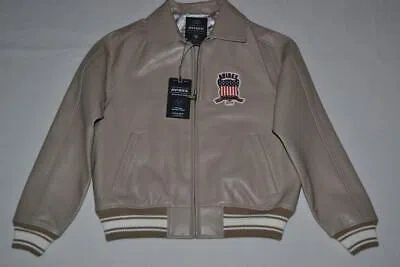 Pre-owned Avirex Authentic  Icon Leather A1 Bomber Jacket Mens Mink Brand All Sizes
