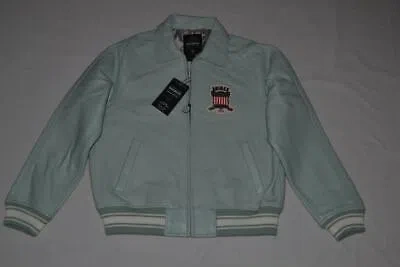 Pre-owned Avirex Authentic  Icon Leather A1 Bomber Jacket Mens Seafoam All Sizes Sale