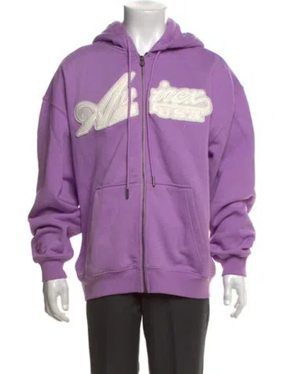Pre-owned Avirex Graphic Print Crew Neck Hoodie In Purple