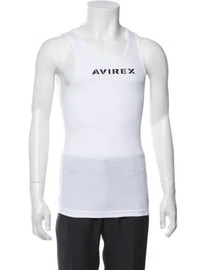 Pre-owned Avirex Graphic Print Crew Neck Tank In White