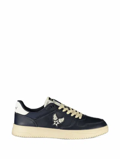 Avirex Logo-patch Panelled Sneakers In Blue