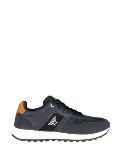 Avirex Logo-print Mesh-panel Sneakers In Blue