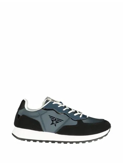 Avirex Logo-print Panelled Sneakers In Black