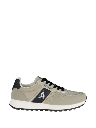Avirex Logo-print Panelled Sneakers In Brown