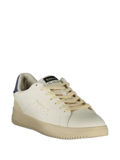 Avirex Logo-print Panelled Sneakers In Neutral