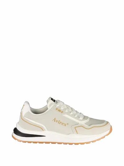 Avirex Logo-print Panelled Sneakers In White