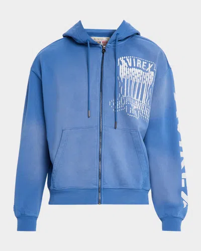 Avirex Men & Apos;s Distress Icon Patch Washed Full-zip Hoodie