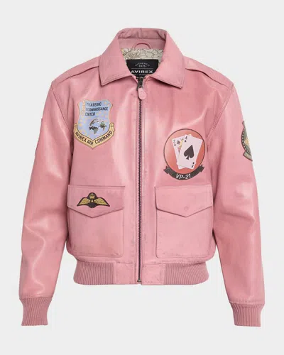 Avirex Men & Apos;s Leather Flight Aviator Jacket
