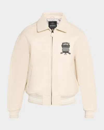 Avirex Men & Apos;s Tofu Leather Bomber Jacket In Neutral