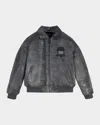 Avirex Men's Crocodile Leather Track Jacket In Gray