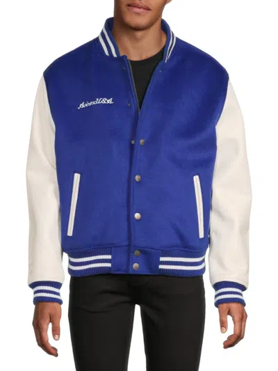 Avirex Men's Leather Sleeve Varsity Jacket