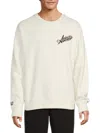 Avirex Men's Logo Dropped Shoulder Sweatshirt In White