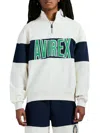 Avirex Men's Logo-embroidered Cotton Half-zip Sweatshirt In Neutral