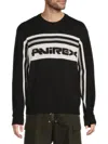 Avirex Men's Racer Colorblocked Logo Sweater In Black