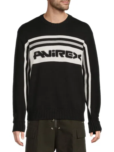 Avirex Men's Racer Colorblocked Logo Sweater