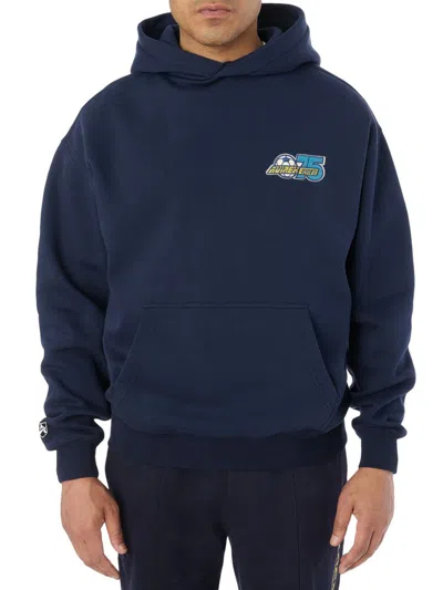 Avirex Men's Soccer League Graphic Cotton Hoodie In Blue