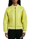 Avirex Men's Stadium Logo-embroidered Leather Jacket In Green