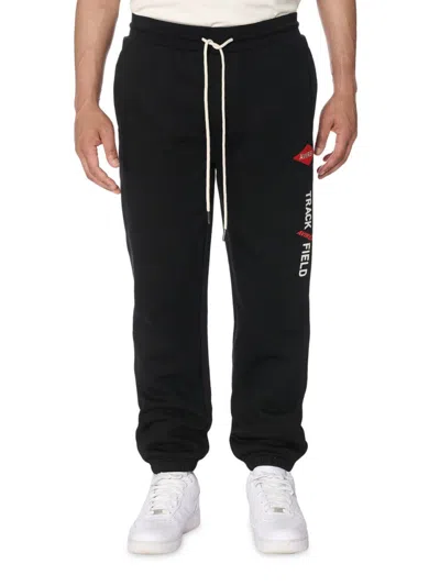 Avirex Men's Track N Field Cotton Joggers In Black