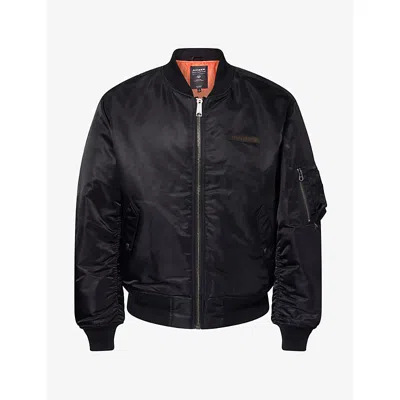 Avirex Mens Usa Oversized Soft-shell Bomber Jacket Black