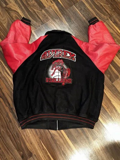 Pre-owned Avirex Stallion Leather Varsity Jacket Playboi Carti Size 5xl In Black