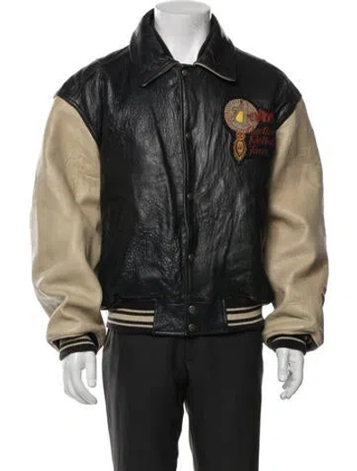 Pre-owned Avirex Vintage Late 1980's - Early 1990's Varsity Jacket In Black