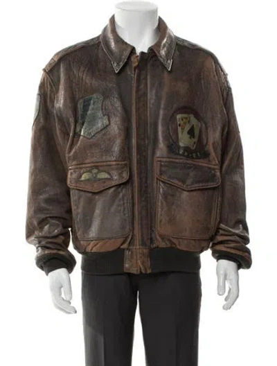 Pre-owned Avirex Vintage Late 1990's - Early 2000's Utility Jacket In Brown