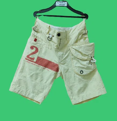 Pre-owned Avirex X Distressed Denim Avirex U.s.a Us Navy Style Distressed Short Pants In Yellow