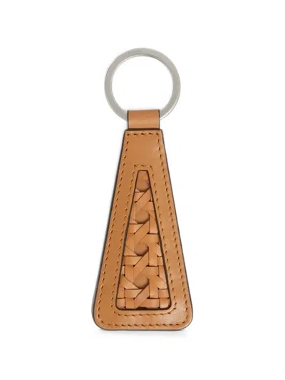 Aviteur Cannage Leather Keyring In Brown