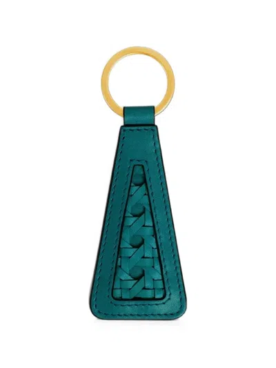 Aviteur Cannage Leather Keyring In Green