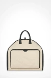 Aviteur Canvas Garment Bag With Leather Trim In Black
