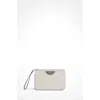 Aviteur Canvas Leather Trim Travel Pouch In Gray