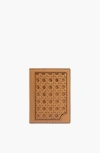 Aviteur Double Calfskin Paglia Di Vienna Weave Passport Holder In Brown