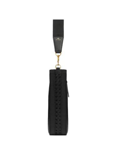 Aviteur Gigi Woven-panel Shoulder Bag In Black