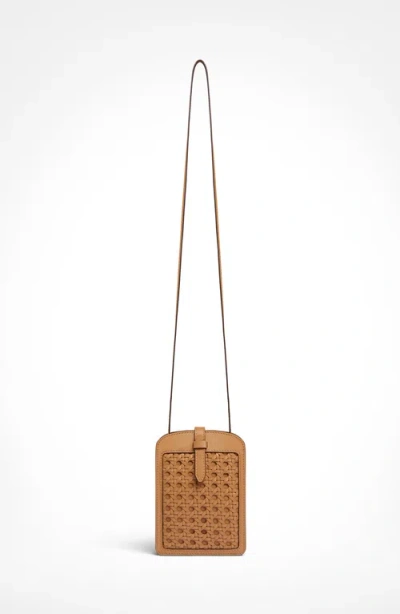 Aviteur Intreccio Leather Phone Case In Brown