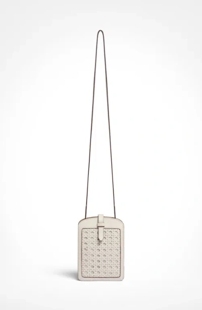 Aviteur Intreccio Leather Phone Case In White