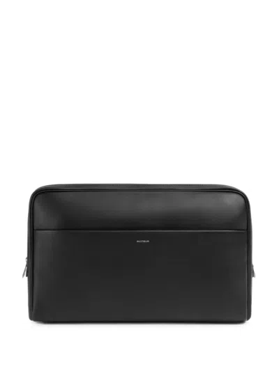Aviteur Leather Laptop Case In Black