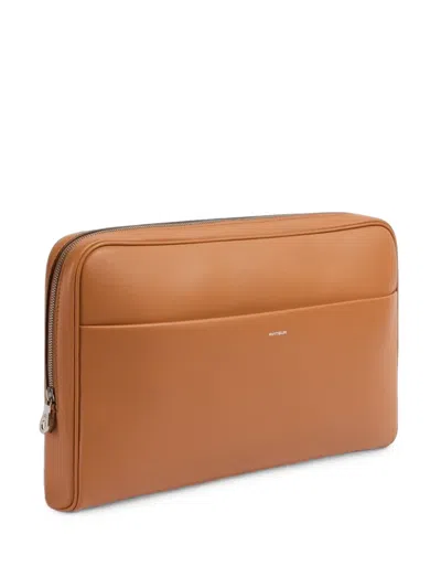 Aviteur Leather Laptop Case In Pink