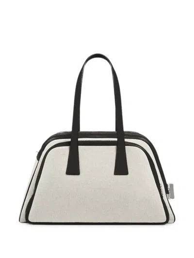 Aviteur Leather-trim Canvas Pet Carrier In Neutrals