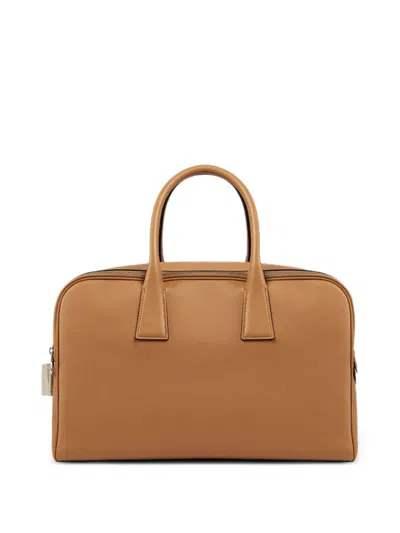 Aviteur Medium Cristallo Leather Weekend Bag In Brown