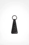 Aviteur Paglia Di Vienna Weave Calfskin Keyring In Black